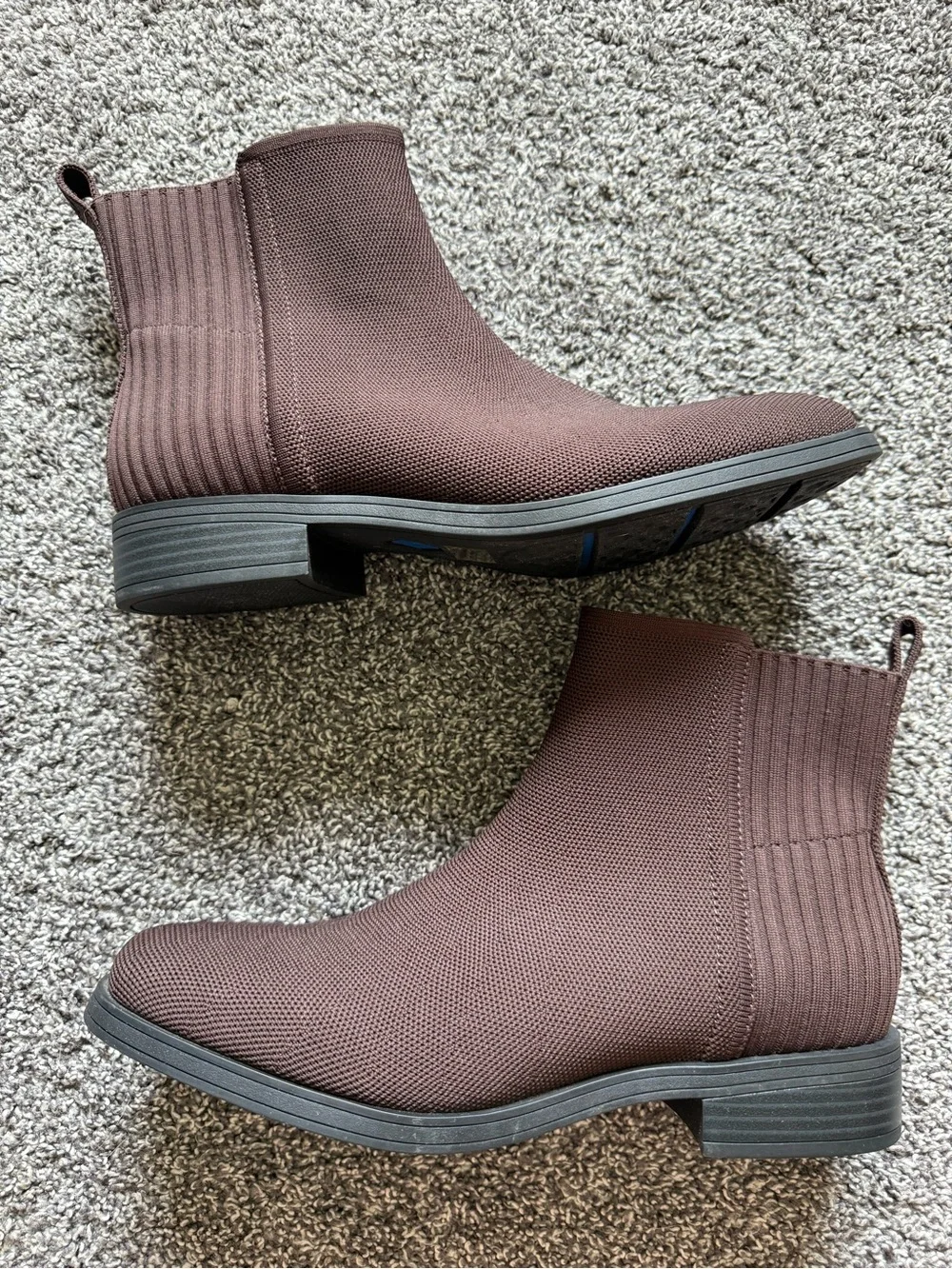 Vivaia Celina Square Toe Ankle Chelsea Boots Waterproof Knit Size 9.5